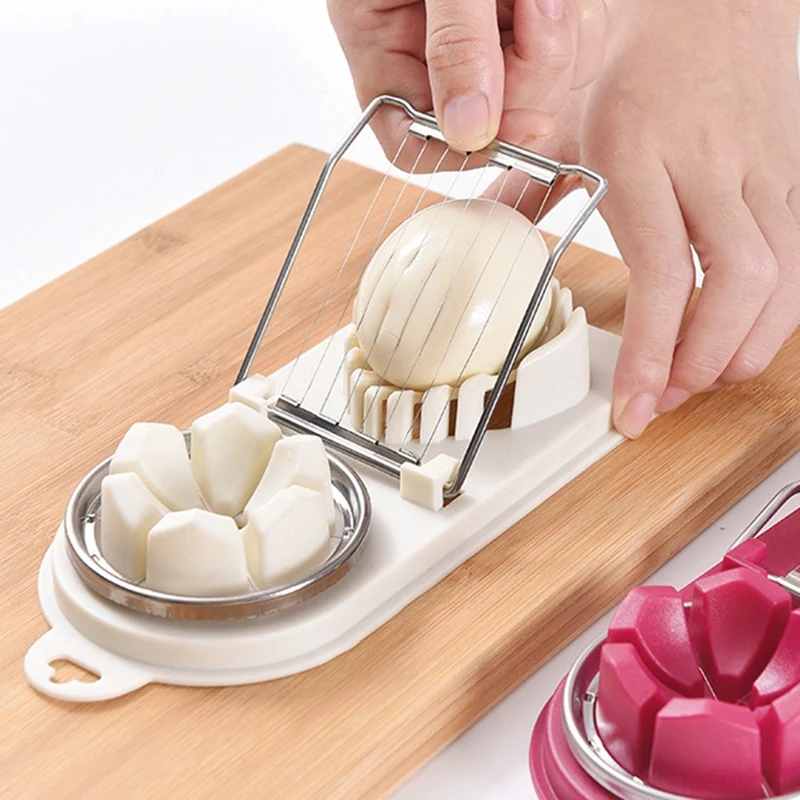 Multifunctional Egg Cutter Egg Slicer Sectioner Cutter Mold Flower-Shape Luncheon Meat Cutter Kitchen Gadgets Tools