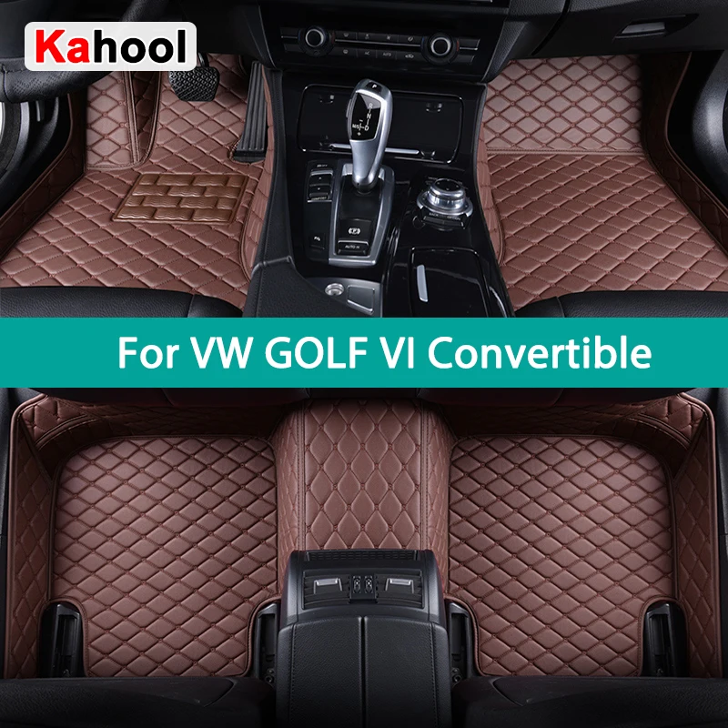 

KAHOOL Custom Car Floor Mats For VW GOLF VI Convertible Auto Carpets Foot Coche Accessorie