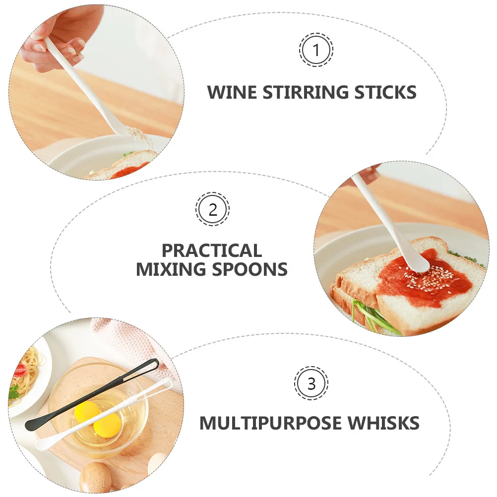 

8Pcs Manual Egg Whisks Multipurpose Creative Seasoning Spoons Stirring Sticks for Coffee Cocktail Cream Mixing Efficient Kitchen