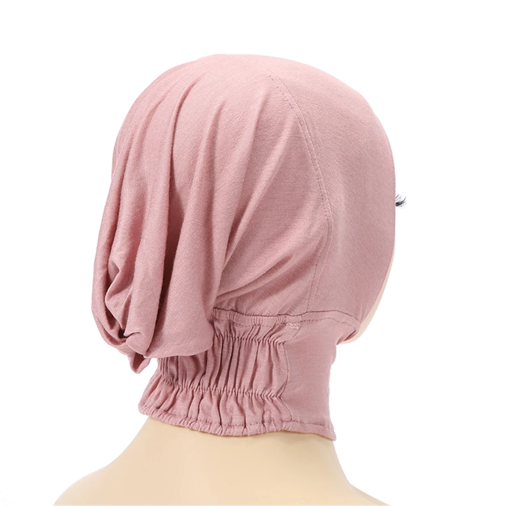 Newest Modal Jersey Inner Caps Hijab Plain Mercerized Cotton Elastic Underscarf Muslim Turban Bonnet Islamic Scarf