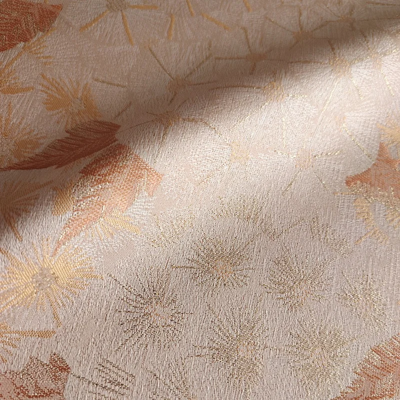 1 Meter Maple Leaf Line Oil Painting Texture Yarn Dyed Jacquard Fabric Lustrous Elegant Spring Autumn Jacket Coat DIY Material