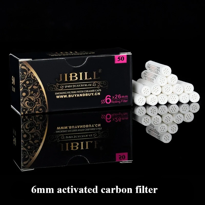 6mm activated carbon filter cartridge Double ceramic head Pipe filter cartridge Cigar filter cartridge Tar Filtration Men Gift