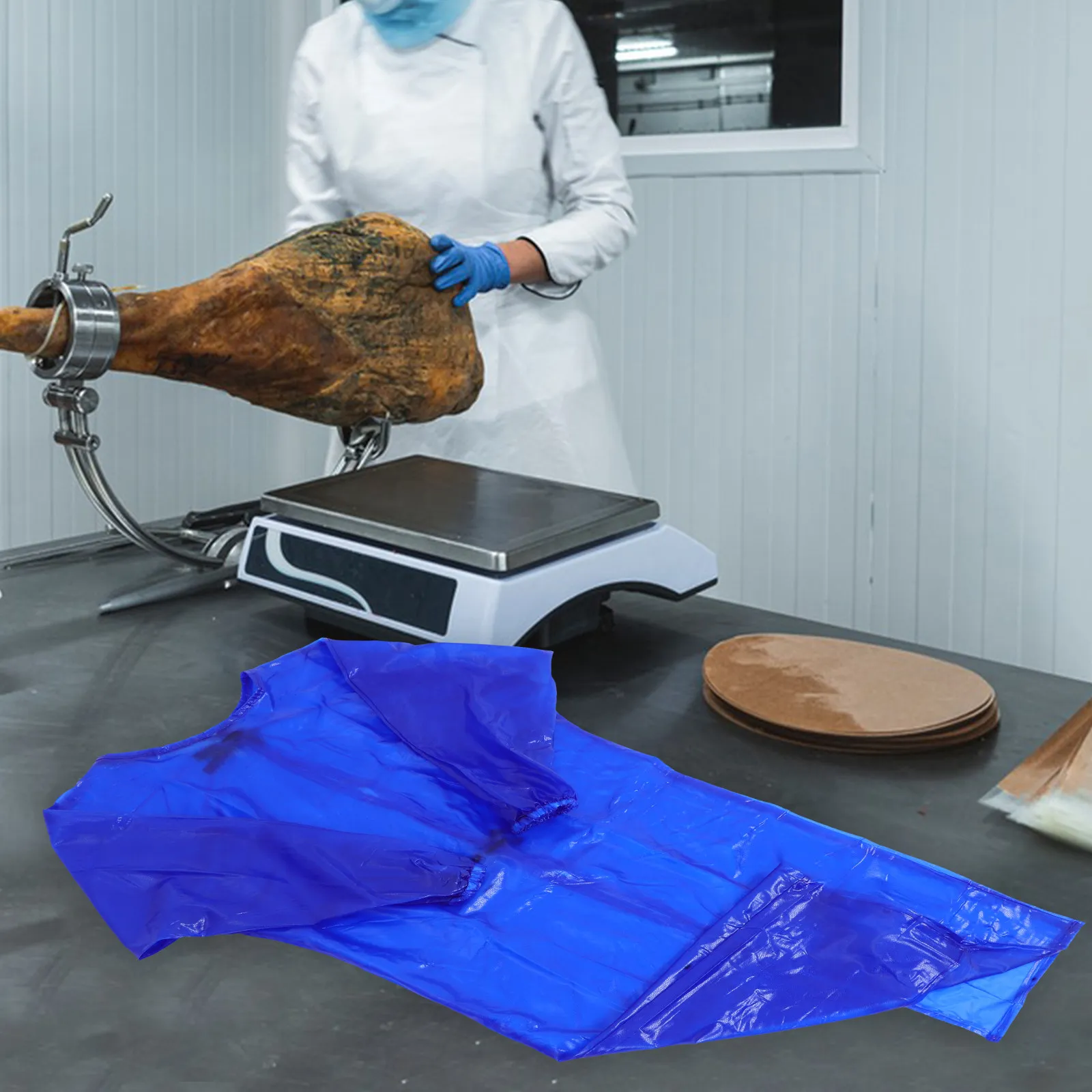 مريلة عمل واقية سميكة مقاومة للماء والزيت بأكمام طويلة شفافة للرجال والنساء للاستخدام الصناعي الشاق