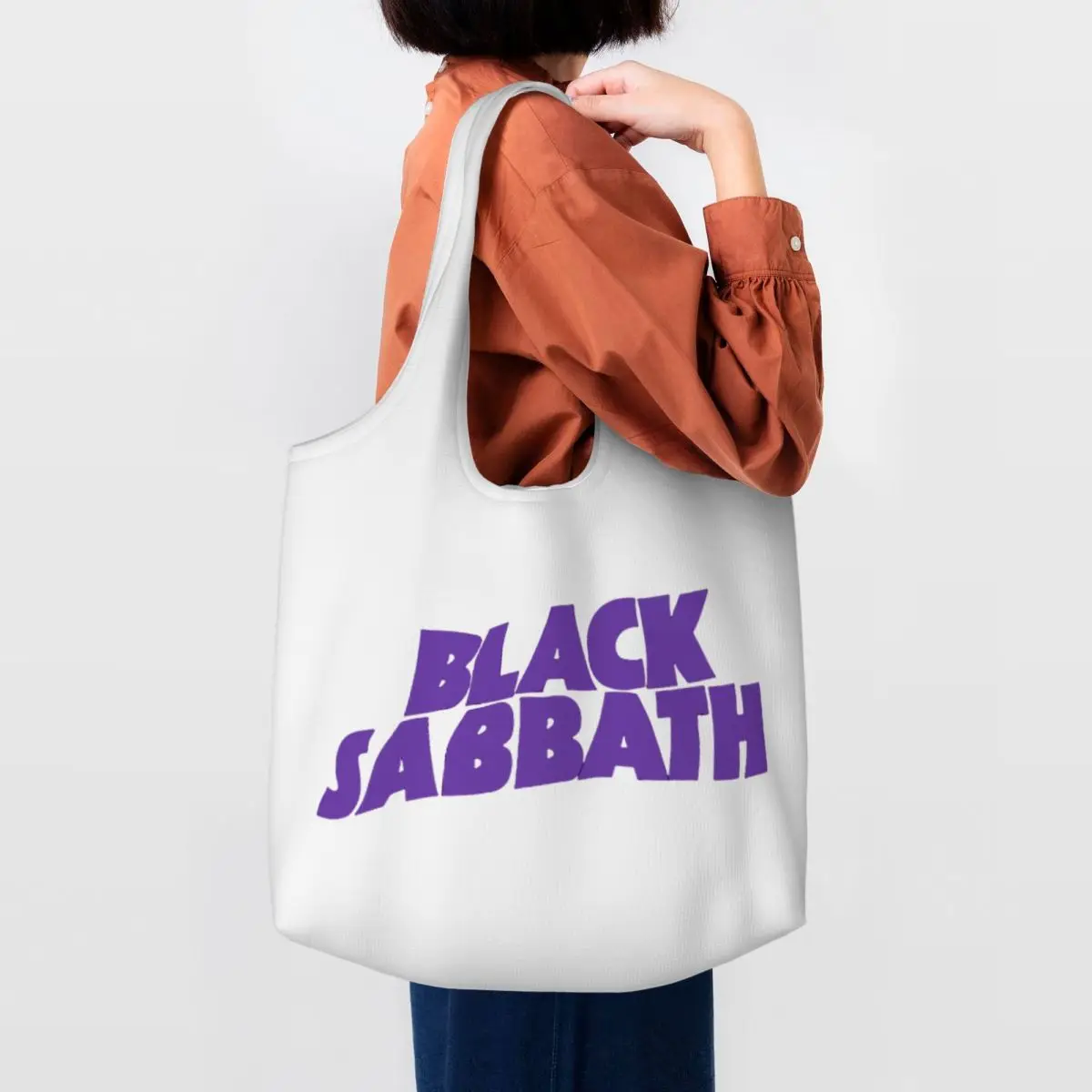 Black Sabbath Vibes Large Capacity Canvas Tote Bag Single Shoulder Work Commute Bag For Women Eco-Friendly Shopping Bag
