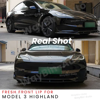 適用於特斯拉 Model 3 Highland 2024 的前唇擾流板,亮黑色碳纖維車身套件,Model 3 + 汽車配件 10 最佳銷售 特斯拉 Model 3 車身套件 - №8