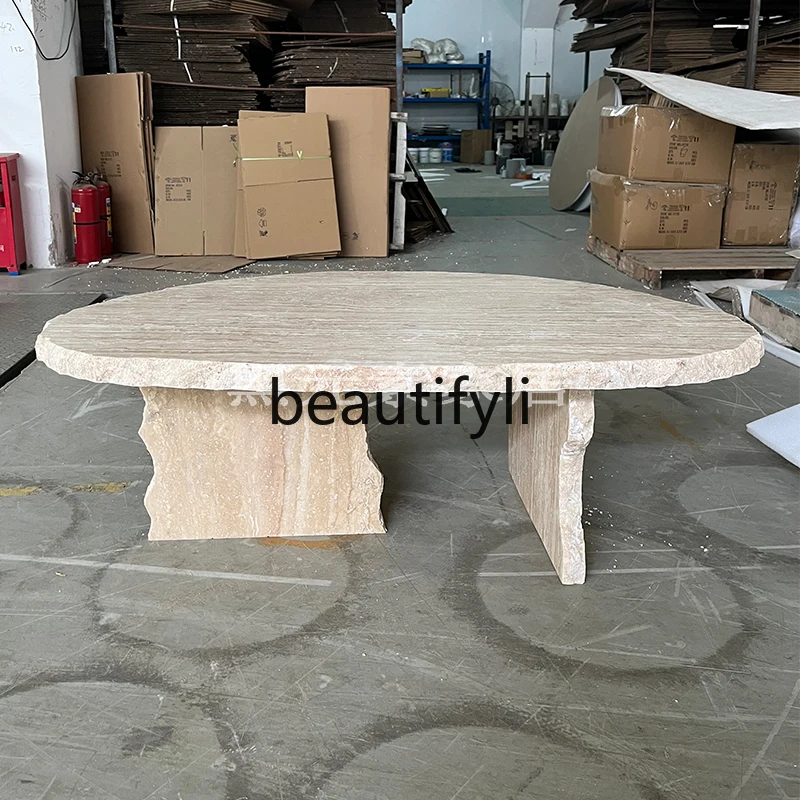 

Huangdong stone coffee table, living room creative marble tea table, small apartment