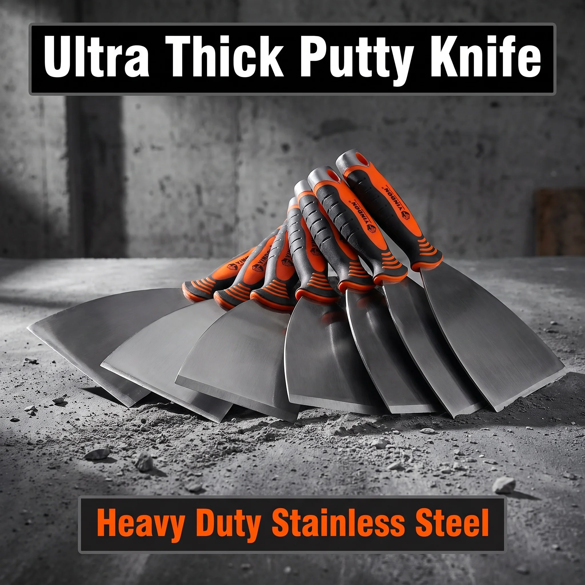 Super Thick Putty Knife Stainless Steel Mirror Scraper High Polished Wall Paint Drywall Mud Trowel Multi-purpose Cleaning Putty