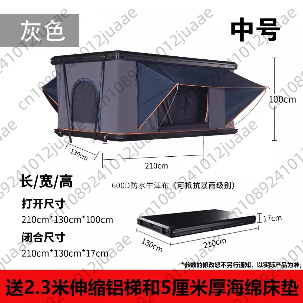 2022 Camping Aluminum 3 Person Outdoor Hiking Rooftop Roof Top Car Tent Triangle Clamshell Hard Shell Top Roof Tent