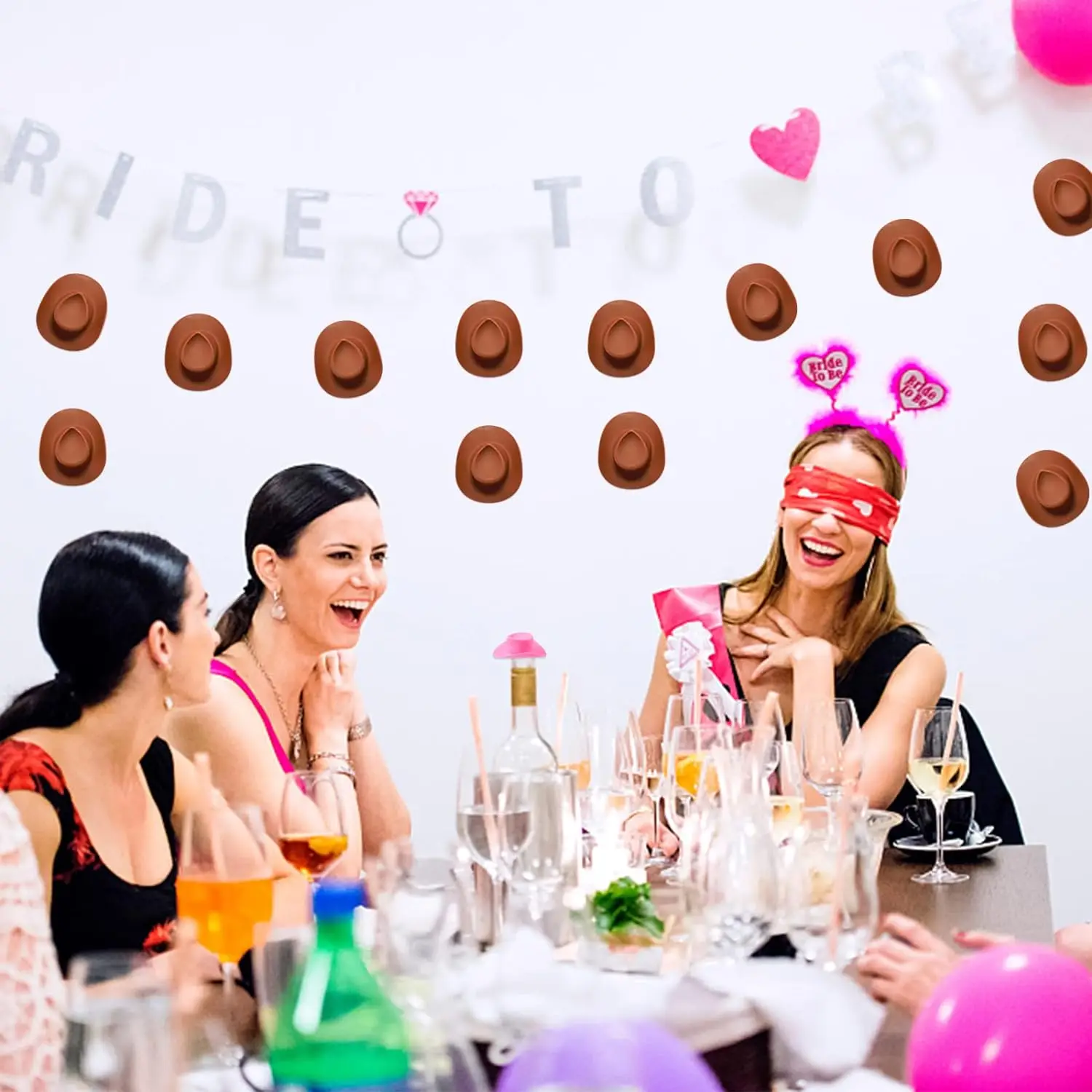 5/10/20/30/40/50pc Mini Cowboy Hut Kunststoff Cowgirl Nette Puppe Hut westlichen Hochzeit Geburtstag Party Liefert Zubehör Kuchen Topper – Detail 8