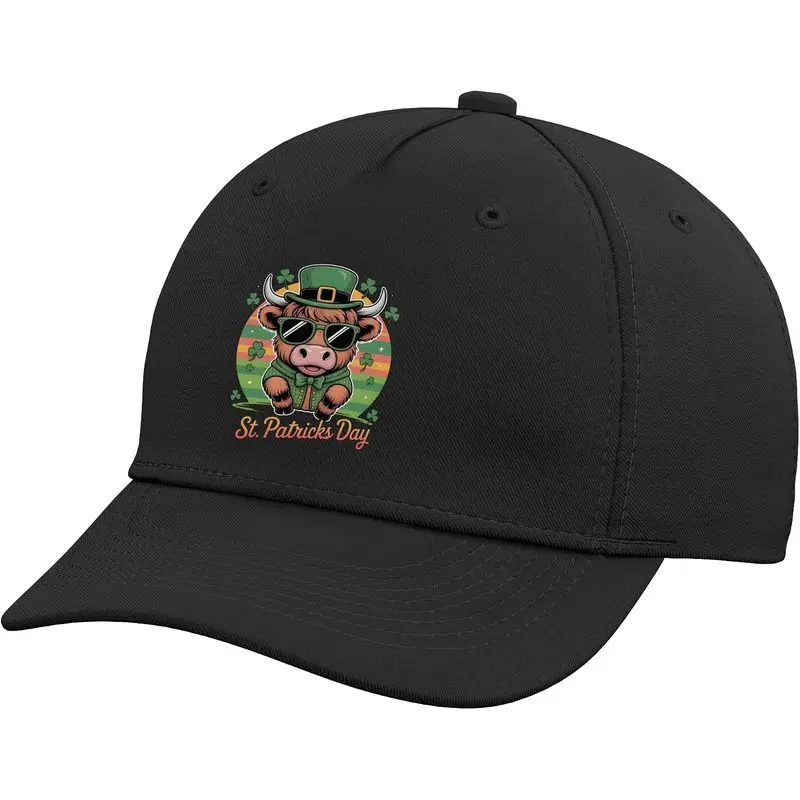 Funny Highland Cow Tee Irish Lucky Shamrock St Patricks Day Adjustable Baseball Hat