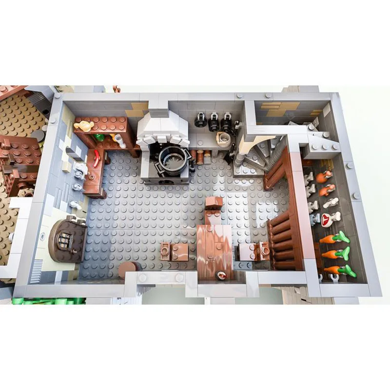 MOC Lions' Castle Medieval Architecture Building Blocks, modelo Street View, brinquedos montados, presente das crianças, Adult Bricks, 7560Pcs Plus