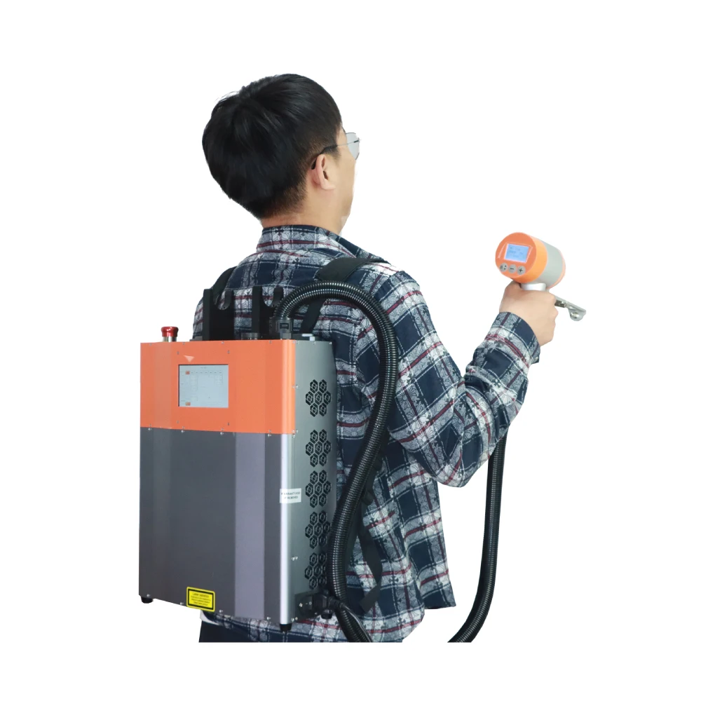 Fonland 100w Mopa Pulse Laser Cleaning Machine Backpack And Handheld Laser Cleaning Machine Rust Oil Paint Metal Removal Machine