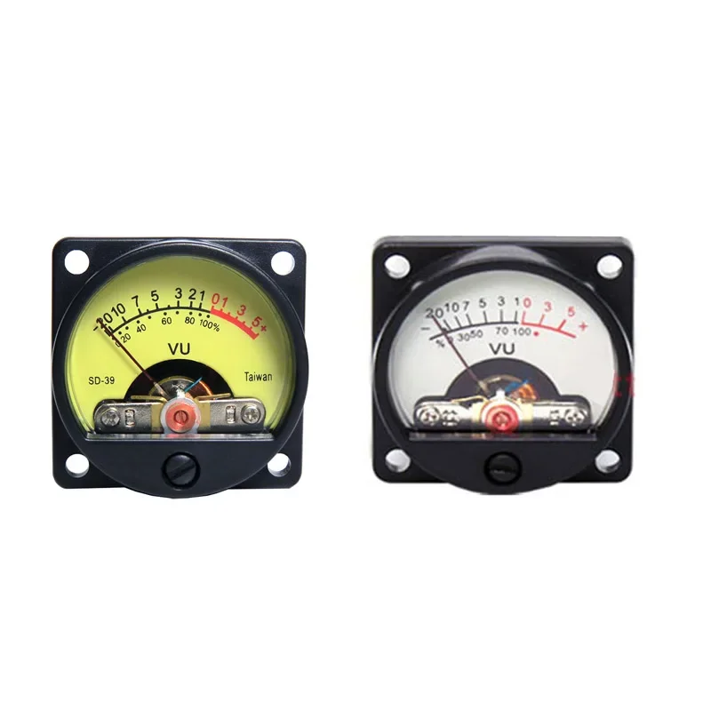 DLHiFi 1pcs 500uA 630Ohm Analog Panel 34mm VU Meter  6-12V Warm Back Light  Audio Level 2 Colors  For Amplifier