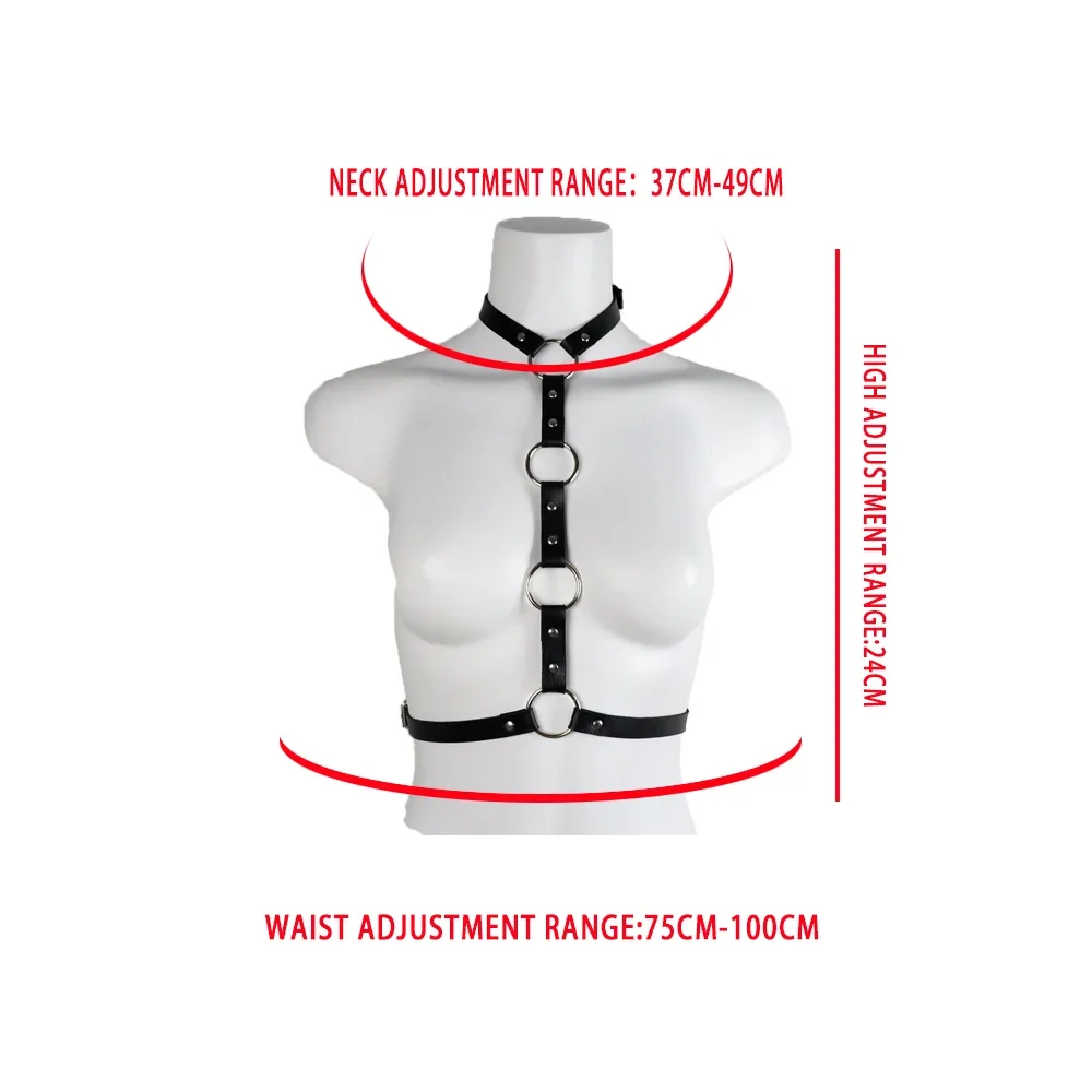 ファッション革ハーネスベルト女性のための整形胸ハーネス整形ウエストバンドサスペンダーボディハーネスゴス服アクセサリー