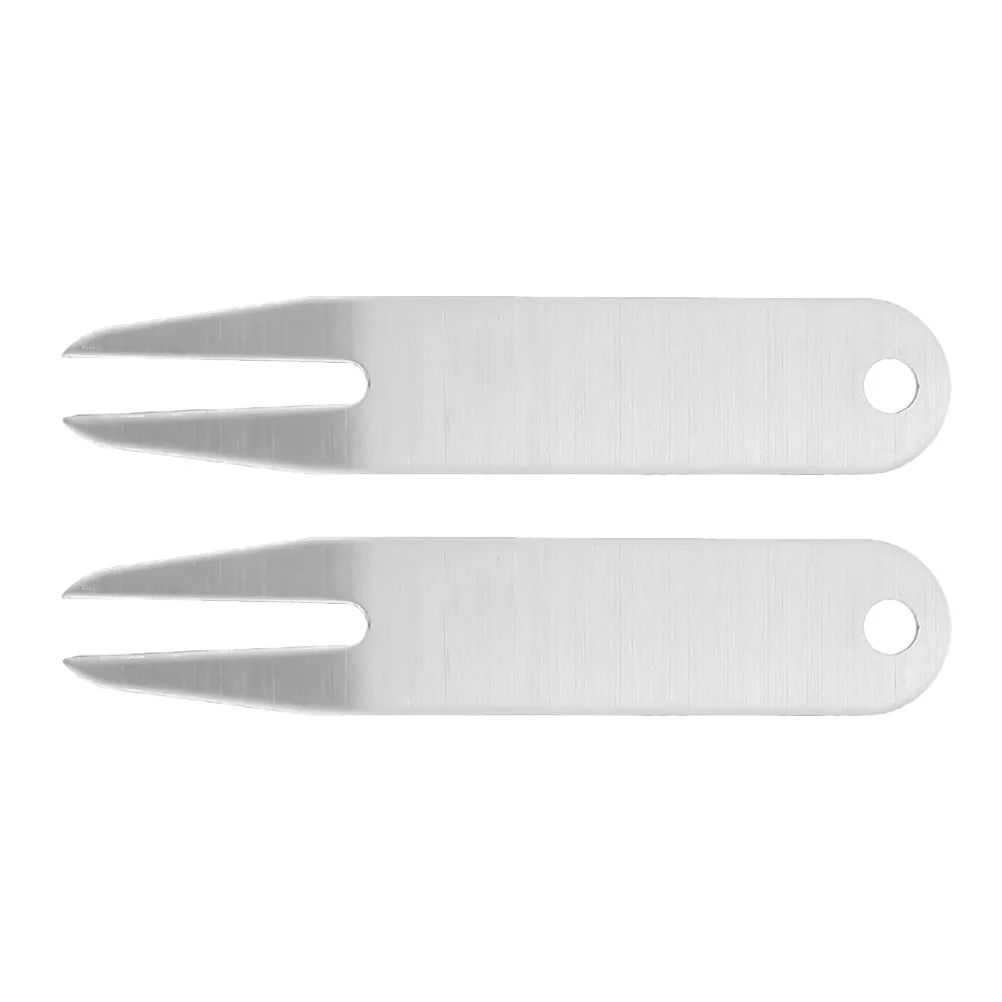 

2pcs Golf Divot Repair Forks 304 Stainless Steel Professional Tools for Mark Fixing on Green Fairway lasting Golfs
