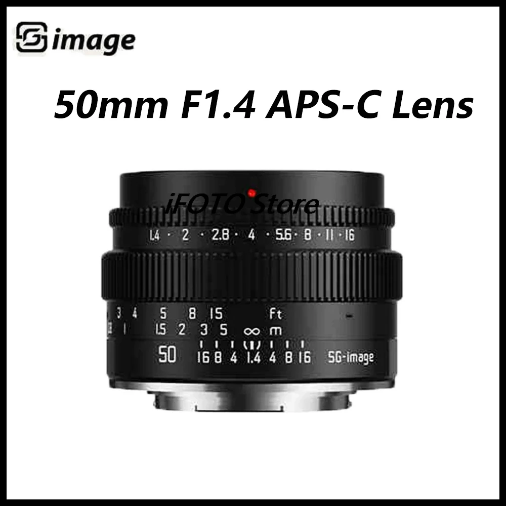 

SGimage 50mm F1.4 Lens Large Aperture APS-C Lens For Sony E Fuji X Canon M/R Nikon Z M43 L Mount Cameras