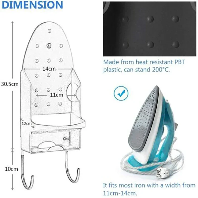 Ironing Board Storage Holder Iron Hanger Rack Ironing Board Racks Cloth Clothes Hat Hanger Hotel Bedroom Wardrobe Organizer