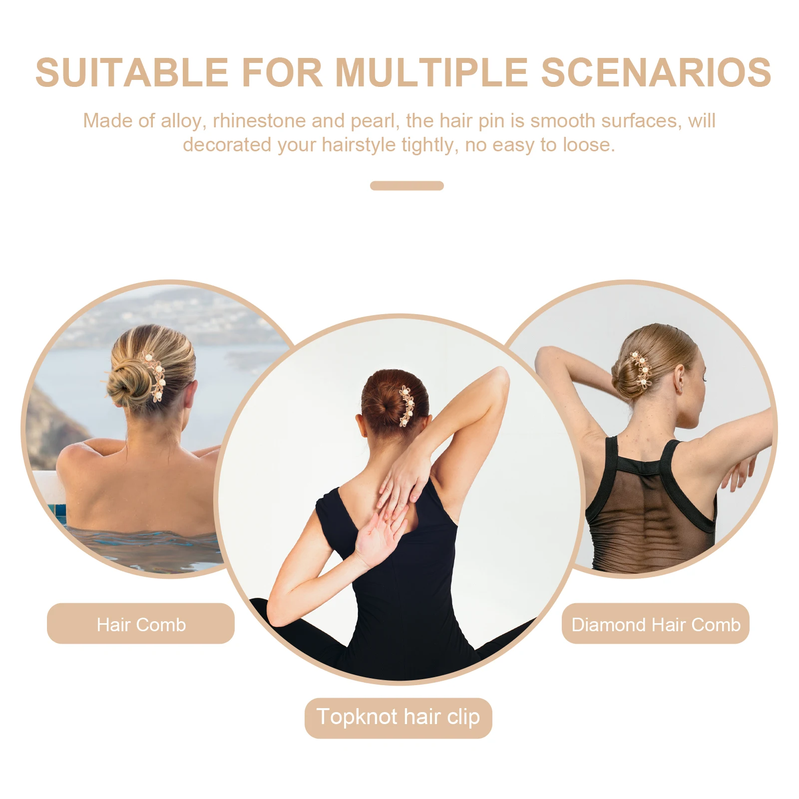 

Pearl Rhinestone Hair Pin Elegant Flower Wedding Hairpin Bridal Hair Accessories for Bride Bridesmaid Prom Headpiece