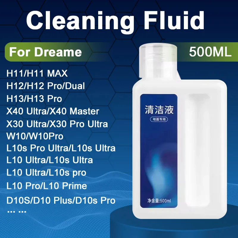 Cleaning Solution Liquid For Dreame X40 Ultra\X30 Ultra\H11/H11 Max/H12/H13/H12 Pro / M12 /W10 Cleaning Fluid Accessories 500ml