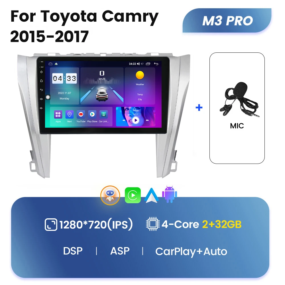 10 inch android car radio audio for Toyota Camry GPS BT multimedia player navigation system 360 camera