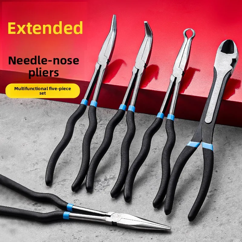 Multifunctional Long‑Nose Pliers Set, Industrial‑Grade High‑Hardness Heavy‑Duty Extended Long‑Handle Maintenance Hand‑Repair Too