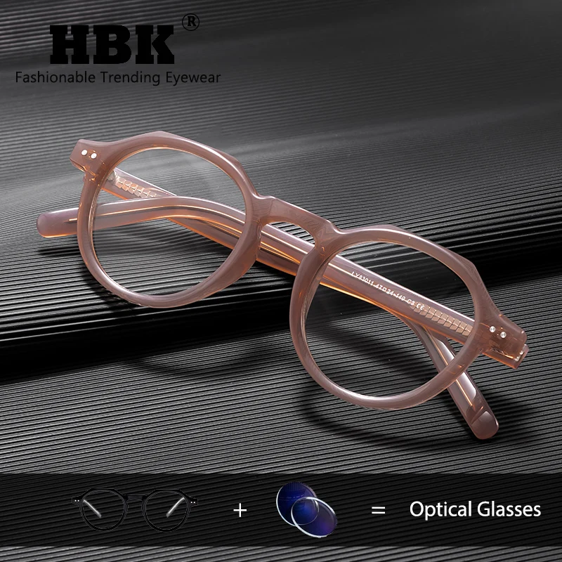 HBK Women Anti Blue Light Reading Glasses Vintage Round TR-90 Frames Men Women Casual Optical Glasses 1.56 Refractive Index