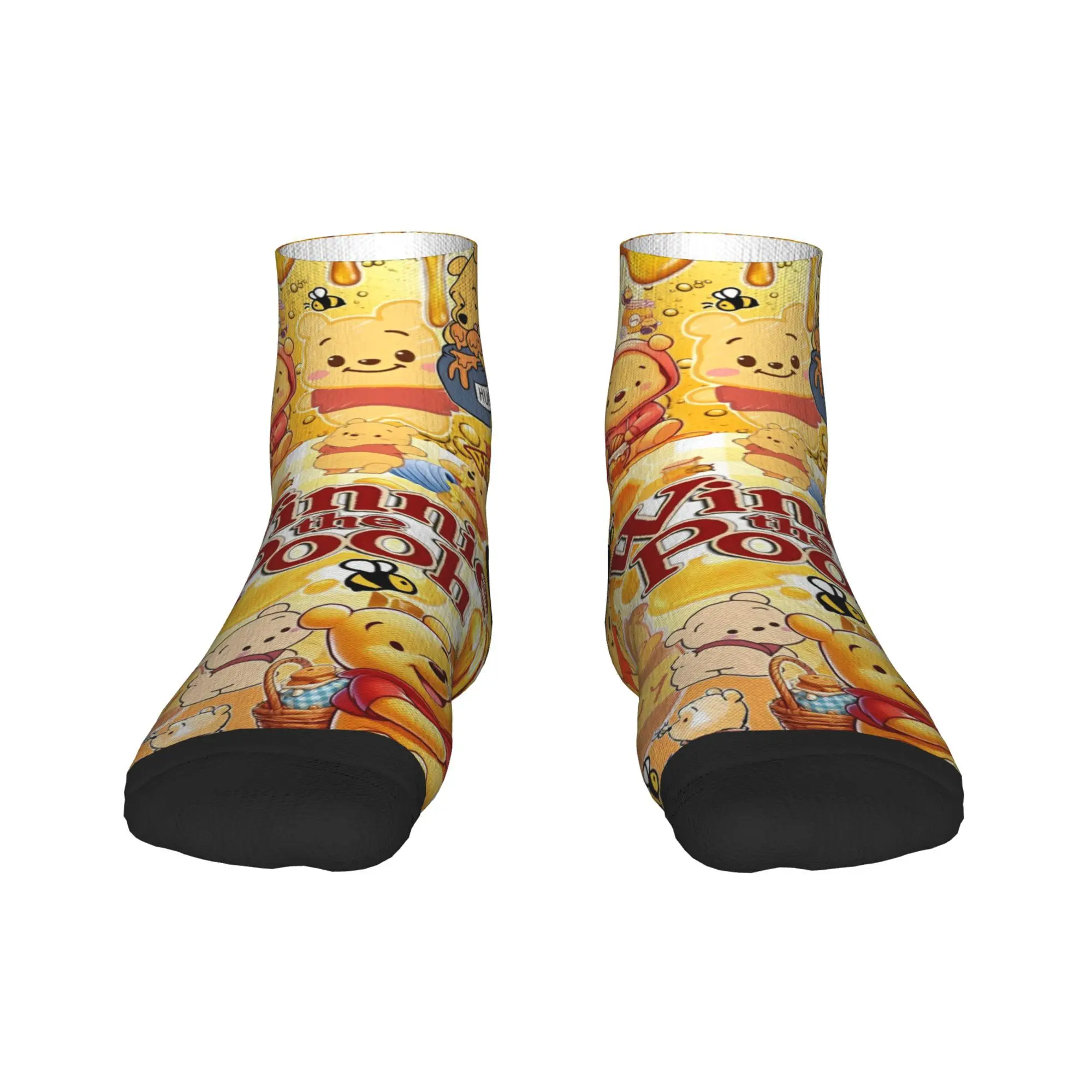 

Men Casual Socks Winnie The Pooh Non Slip Breathable Sock Autumn Cartoon Honey Bear Trendy Custom Outdoor Sports Socks
