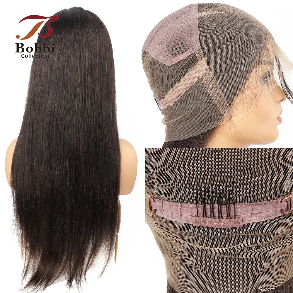 

Full Lace Wig Human Hair Wig Silky Straight Pre-Plucked Transparent Lace Wig with Baby Hair Natural Color Virgin Remy Hair BOBBI
