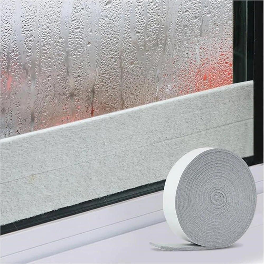 Tira absorbente de condensación para ventana, tira de fieltro reutilizable para prevención de condensación, 2m/4mX3cm, para absorber agua, mantener seco, 1 ud.
