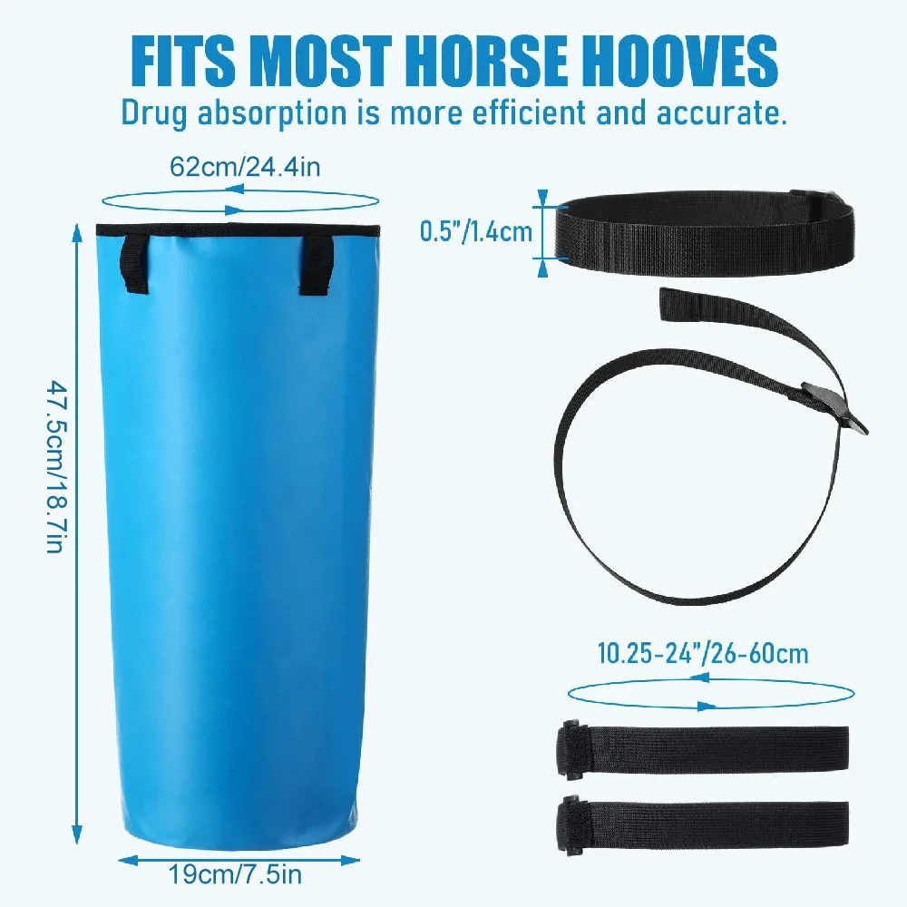 1/2Pcs Reusable Equine Hoof Soaker Sack, Easy‑Use Horse Hoof Soaking Boot for Daily Horse Hooves Treatment Care