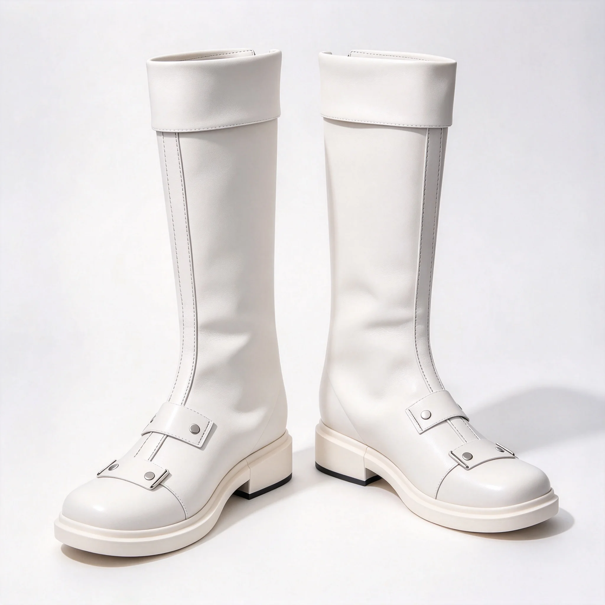 Shoto Todoroki Cosplay Boots White Knee High PU Leather Costume Shoes for Halloween Party