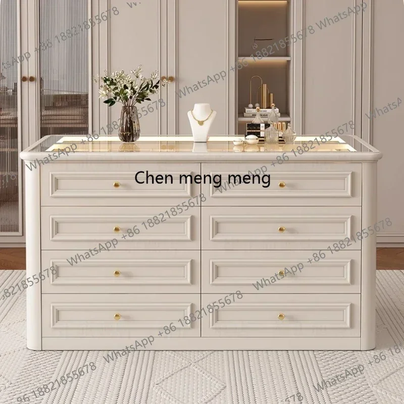 Asmt49liquidation Clothing store cloakroom Nakajidai solid wood jewelry display cabinet drawer chest storage cabinet home furnit