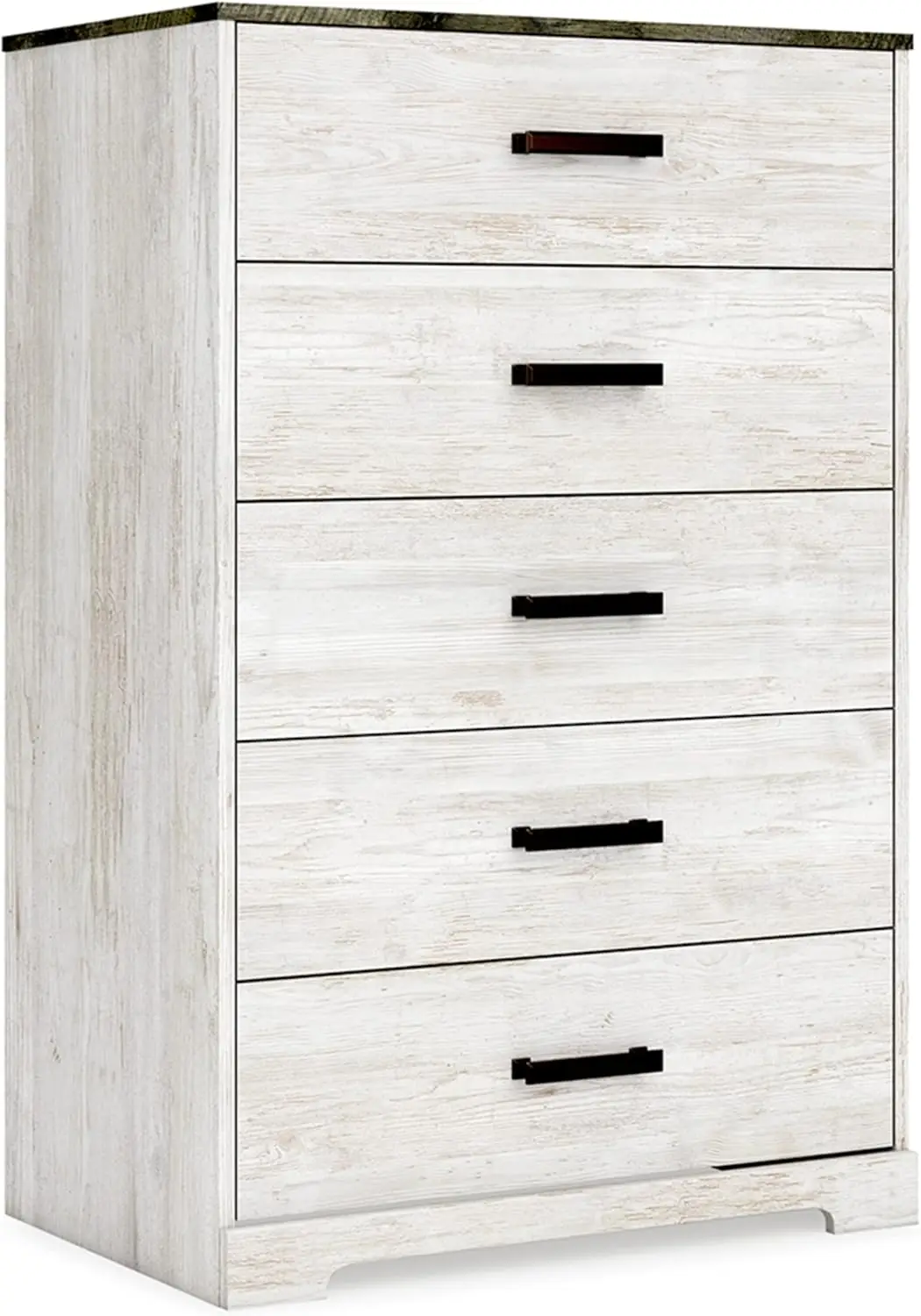 

NEW Shawburn Rustic 5 Drawer Chest of Smooth-Gliding Drawers and Safety Stop, White & Gray