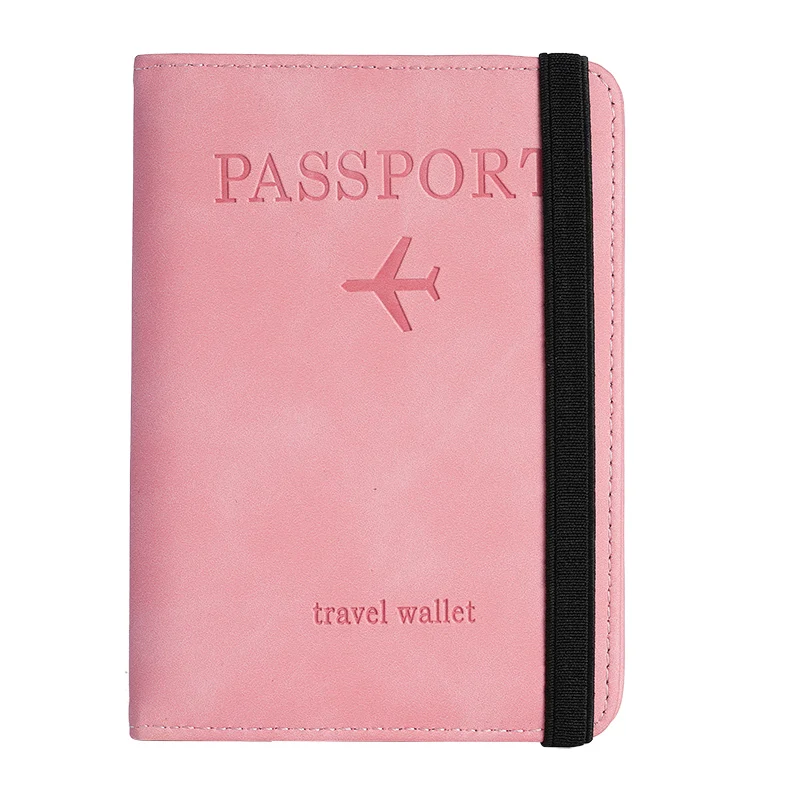 Elastic Band Leather Passport Cover RFID Blocking for Cards Travel Passport Holder ID Document Bank Card Holder Case