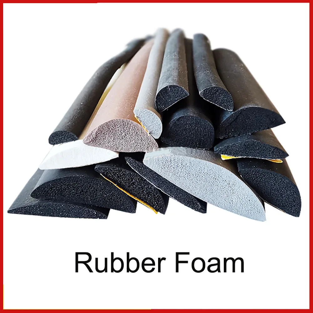 EPDM Solid Foam Rubber Weatherstrip Self Adhesive Seal Strip For Door Window Car Sunroof Triangular Window Dust & Noise Blocking