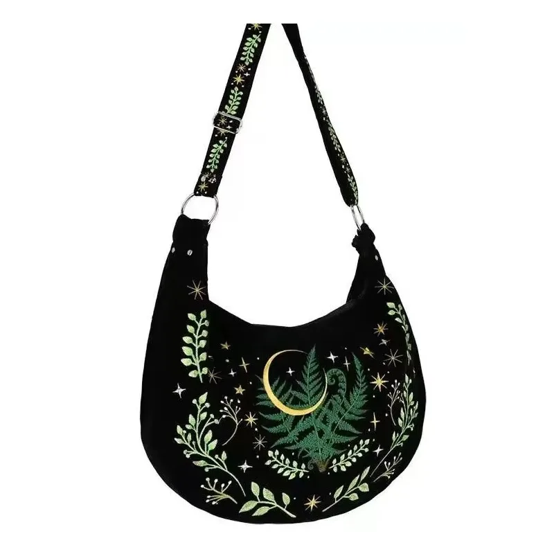 Women's Shoulder Bag High Quality Gothic Embroidery Famous Brands Designer Crossbody Bag Large Capacity Exquisite Female Bags