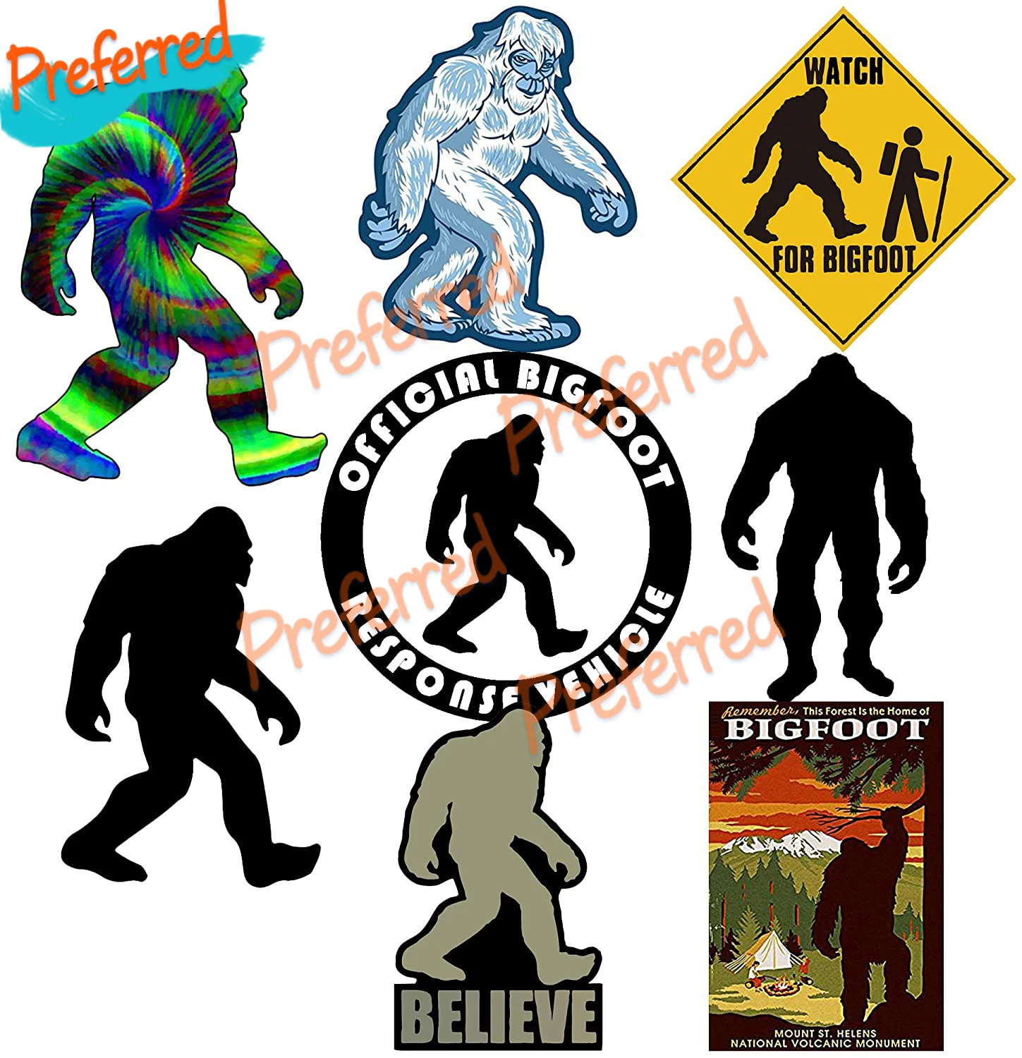 California Bigfoot Stickers Sign Vinyl Motorcycle Trunk Helmet Laptop Skateboard Mug Decals