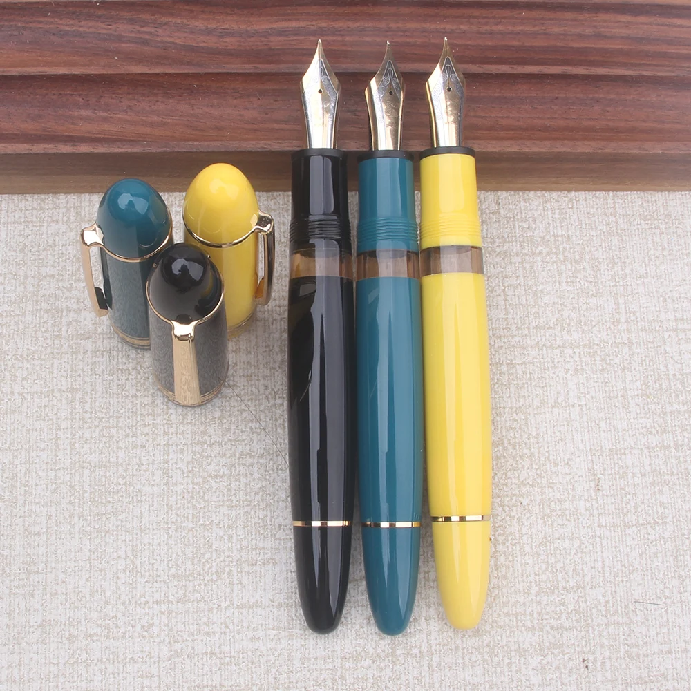 

Limited Wing Sung 630 Yellow Brief Fountain Pen No.8 F 0.5mm Nib Piston Resin Gold Clip Pen Stationery Business Gifts Writing