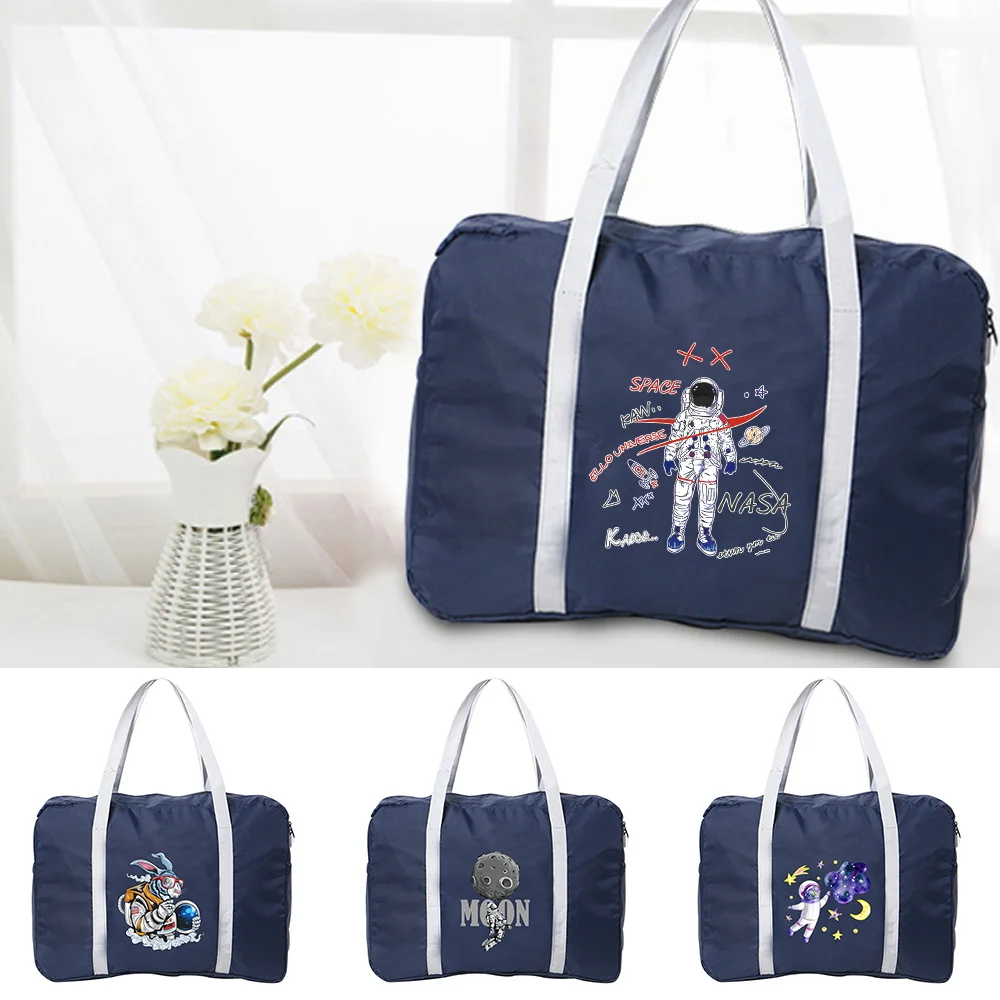 Fashion Astronaut Pattern Unisex Folding Bag Portable Waterproof Bag New Large Storage Bag