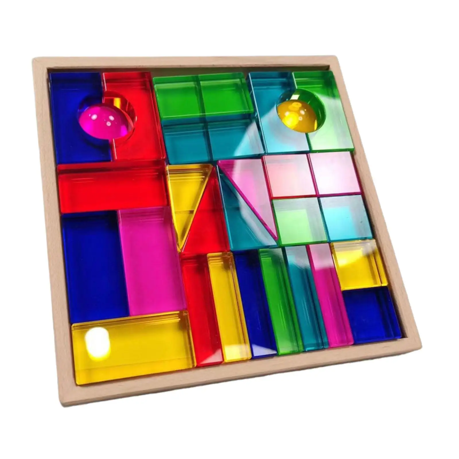 

Rainbow Acrylic Gemstone Cubes Cube Blocks Set for Boys Girls Children