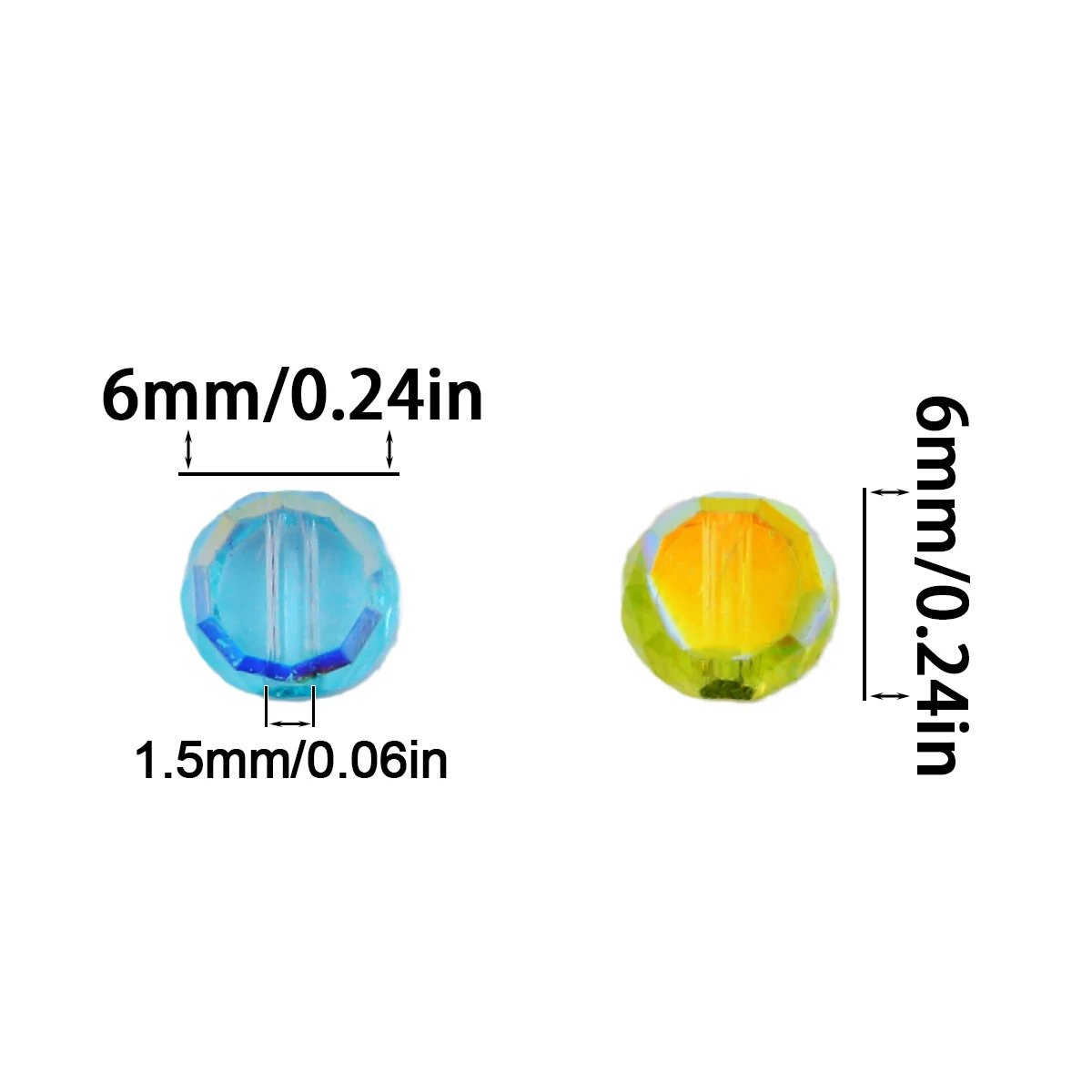 6mm 1/2 Strands New AB Color Round Crystal Glass Beads Loose Spacer Beads Austria Faceted Crystal Beads for Jewelry Making DIY