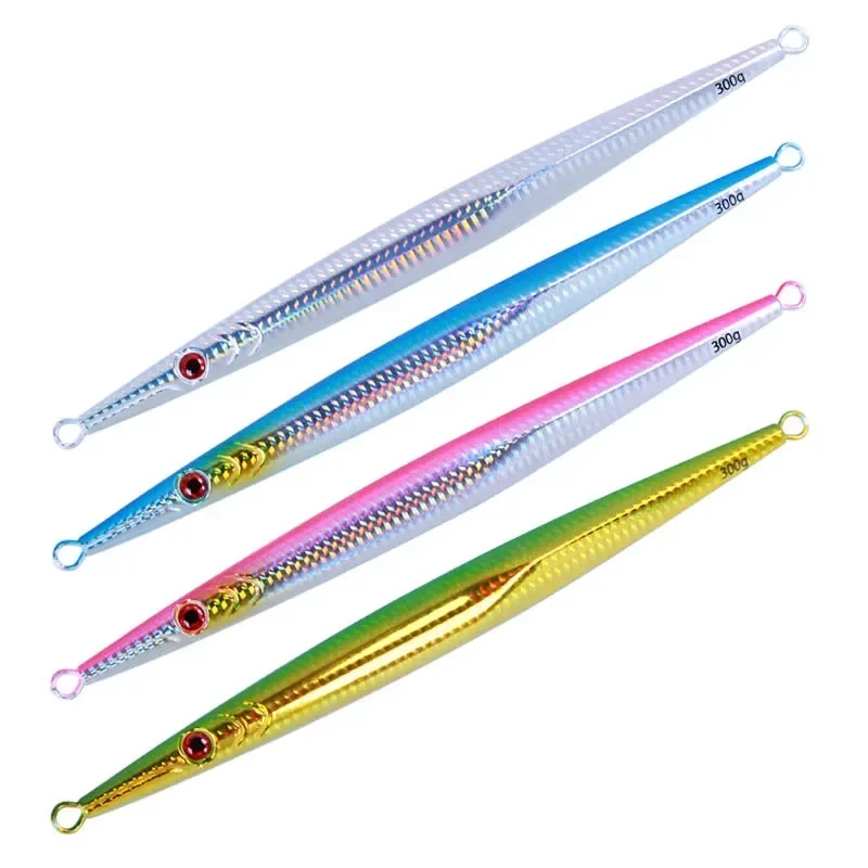 Saltwater Shore Jigging Bottom Fishing Fast Sinking Slow Pitch Jigging Lure Metal Jigs Vertical Jig Glow Luminious