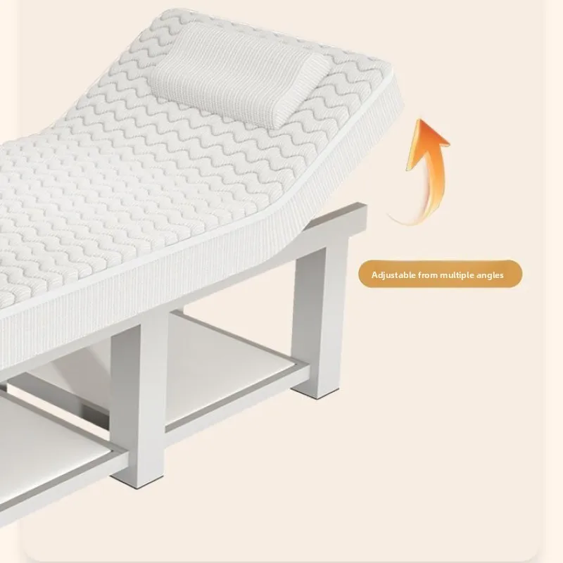 Pattern Embroidery Eyelash Moxibustion Massage Bed Beauty Salon Special Massage Physiotherapy Bed Solid Wood Latex Beauty Bed