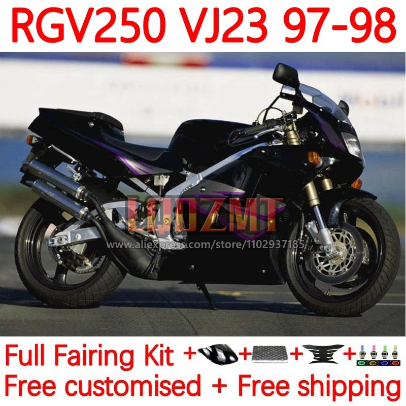 Bodywork For SUZUKI RGV250 RGVT-250 VJ 23 RGVT250 RGVT RGV 250 CC SAPC VJ23 1997 1998 RGV-250 97 98 Fairing 88No.108 Gloss black