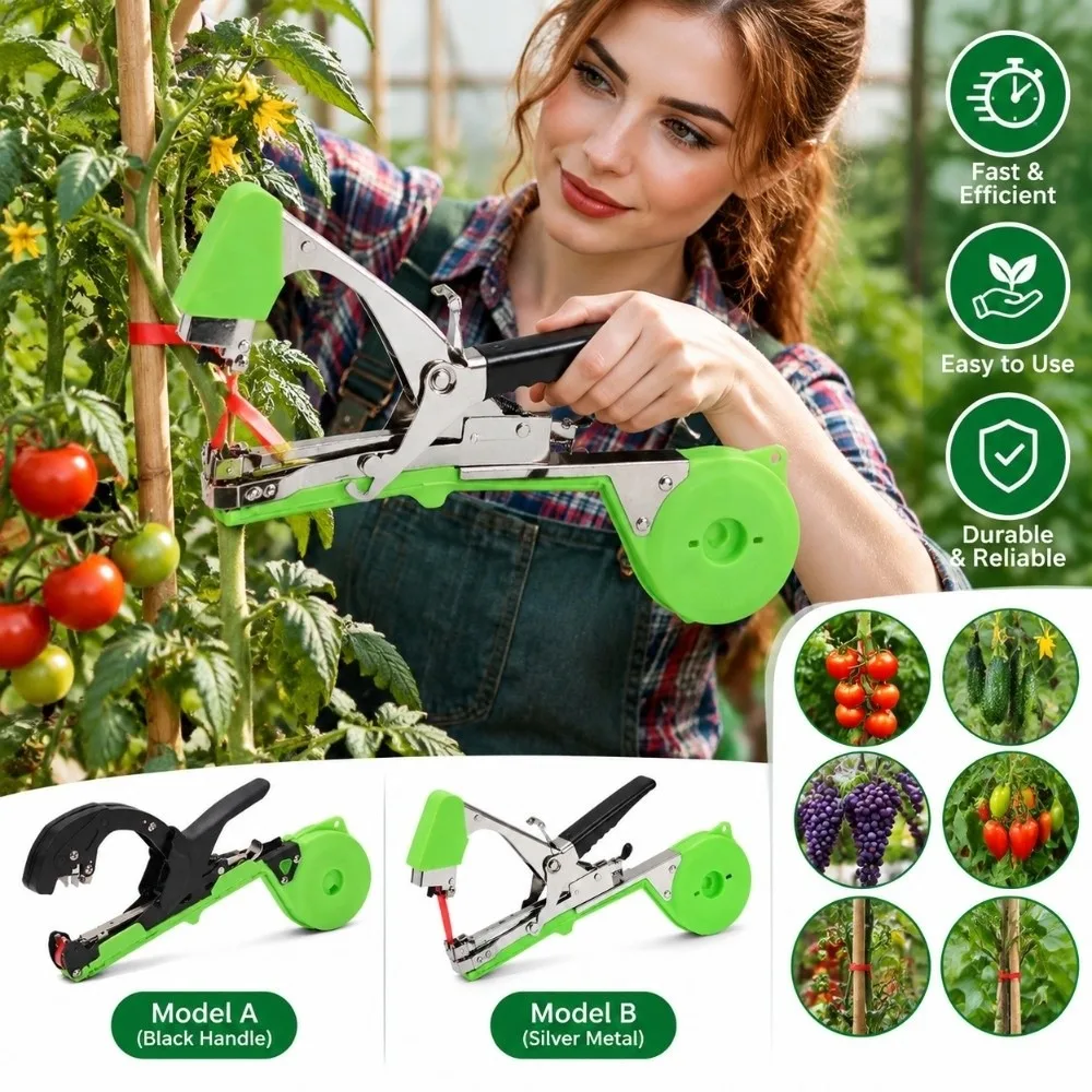 Durable Widened Clamp Plant Tying Machine Fast Tying No Jamming Tapener Garden Tape Tool Branch Binder Plants