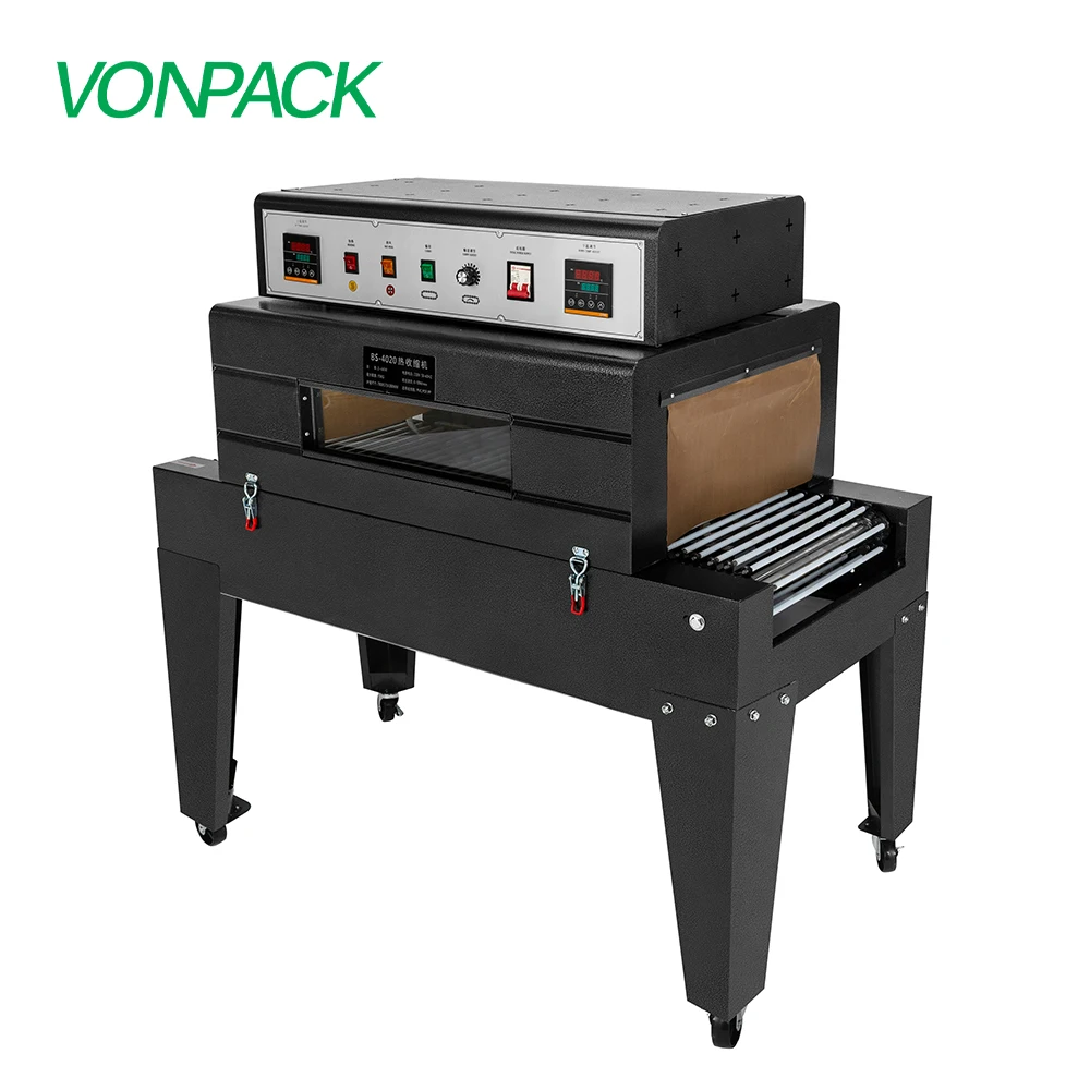 4020ลูกกลิ้งร้อนคู่กล่องไฟฟ้าขนาดใหญ่เครื่องห่อฟิล์มหดพร้อมขาตั้งเครื่องแพ็กแบบอัตโนมัติ PP PVE