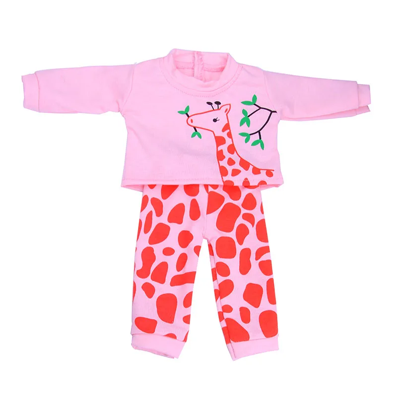 2 Pcs/Set Animal Pajamas Suit For 43 Cm Born Baby Reborn Doll Clothes Accessories 18 Inch Doll Girls Toys Our Generation Nenuco