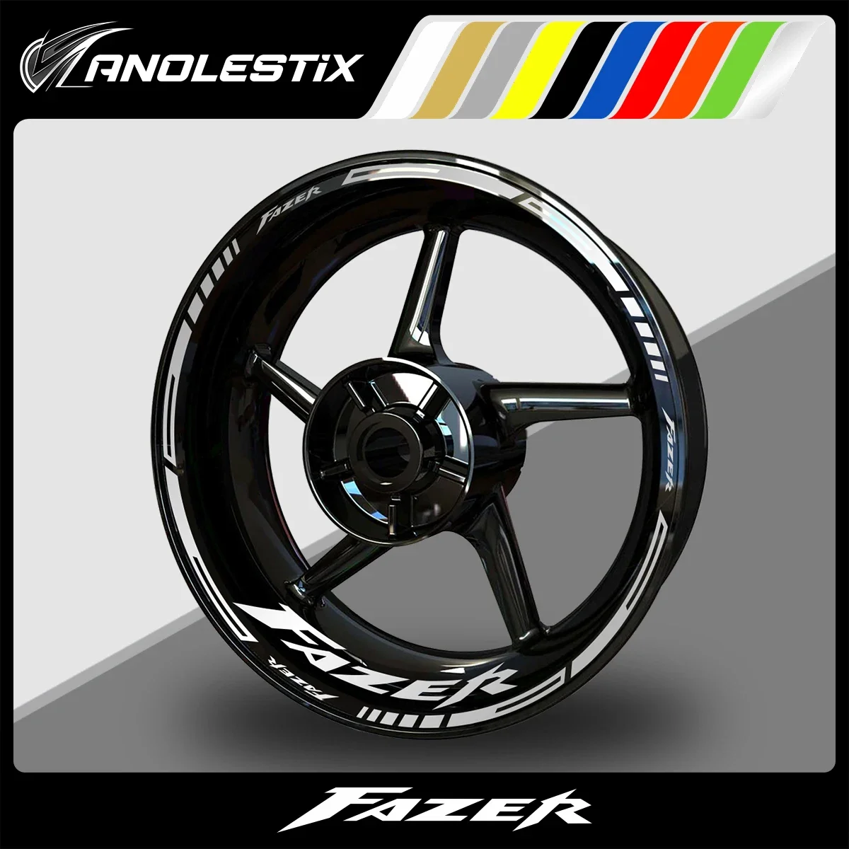 AnoleStix Reflective Motorcycle Wheel Sticker Hub Decal Rim Stripe Tape For YAMAHA Fazer 2017 2018 2019 2020 2021 2022