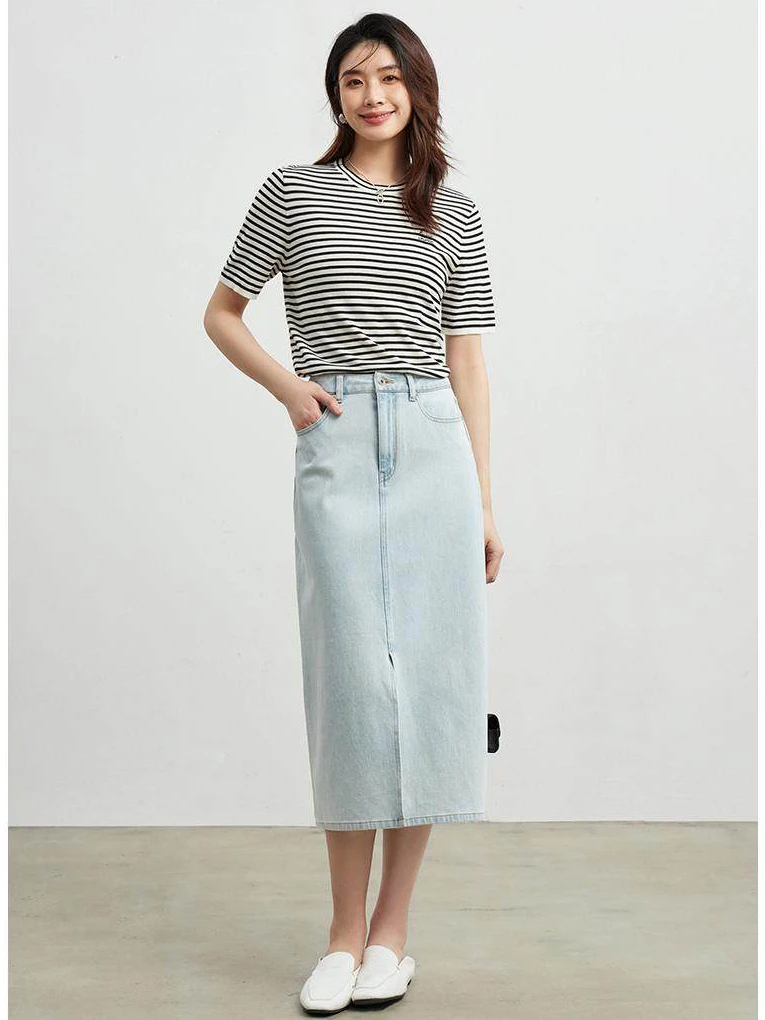 

Мягкая эластичная ткань без ограничений по направлениям растяжения, юбка А-силуэта с высокой талией, прямой крой, для повседневной носки, женская юбка