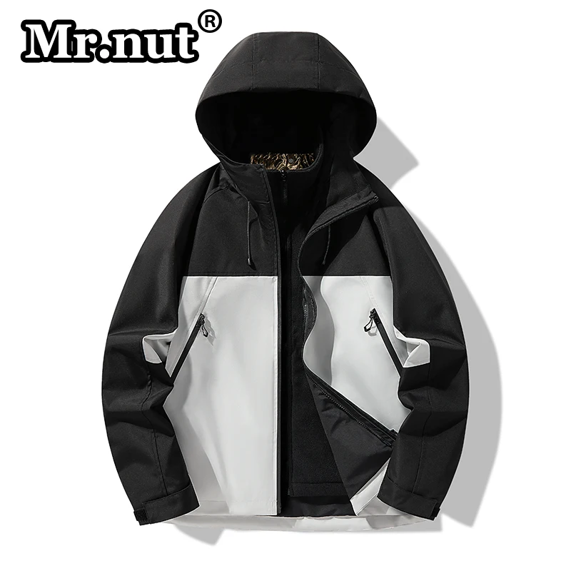 

Mr.nut Autumn Winter Men's Outdoor Jackets Thermal 3-in-1 Jacket Unisex 2-piece Set Climbing Suit Waterproof Windbreak Overcoat